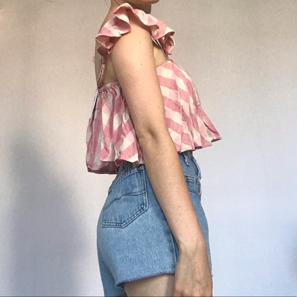 NWT ASOS pink gingham crop blouse🌸💗 - Picture 4 of 7